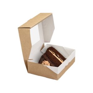 Posuda papirna ECO TABOX 300 sa prozorom 100x80x35 mm 240 ml, kraft [50 kom/pak]