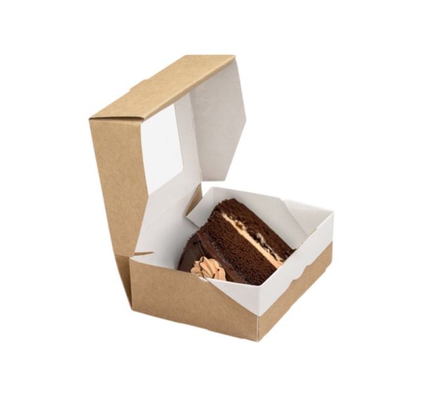 Posuda papirna ECO TABOX 300 sa prozorom 100x80x35 mm 240 ml, kraft [50 kom/pak]