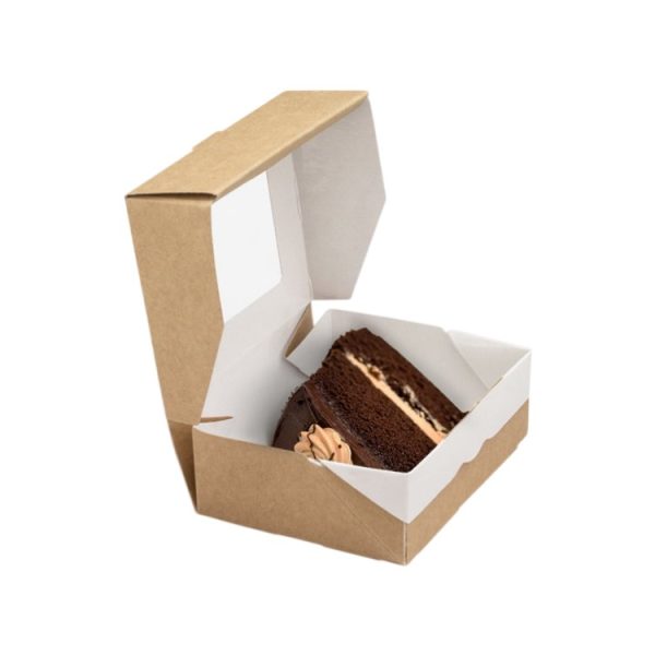 Posuda papirna ECO TABOX 300 sa prozorom 100x80x35 mm 240 ml, kraft [50 kom/pak]