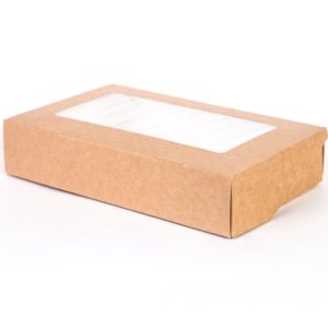 Kartonska kutija s prozorom ECO Tabox 1000 ml 200x120x40 mm kraft (50 kom/pak)