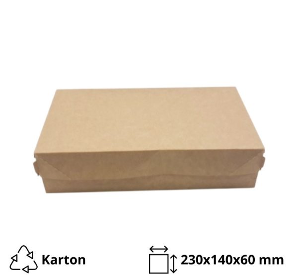 Kartonska kutija za tortu, desert ECO CAKE 230х140х60 mm 1900 ml kraft [50 kom/pak]