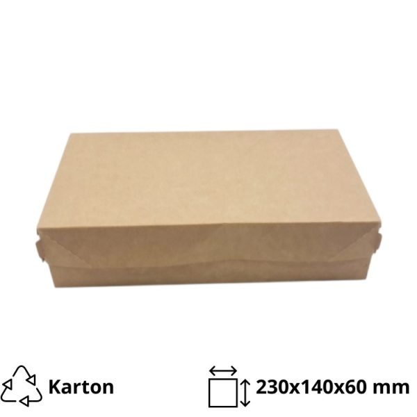 Kartonska kutija za tortu, desert ECO CAKE 230х140х60 mm 1900 ml kraft [50 kom/pak]