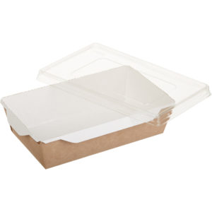 Kartonska posuda za salate i topla jela sa providnim poklopcem ECO OpSalad 800 ml 186х106х55 mm kraft (50 kom/pak)