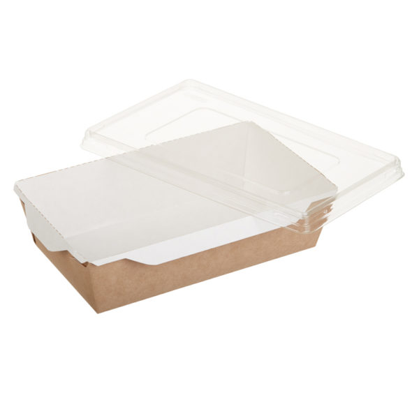 Kartonska posuda za salate i topla jela sa providnim poklopcem ECO OpSalad 800 ml 186х106х55 mm kraft (50 kom/pak)