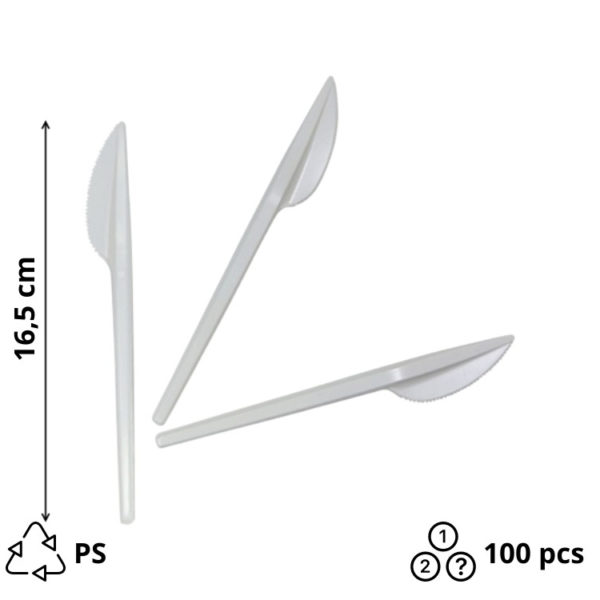 Nož PS 16,5 cm beli [100 kom/pak]