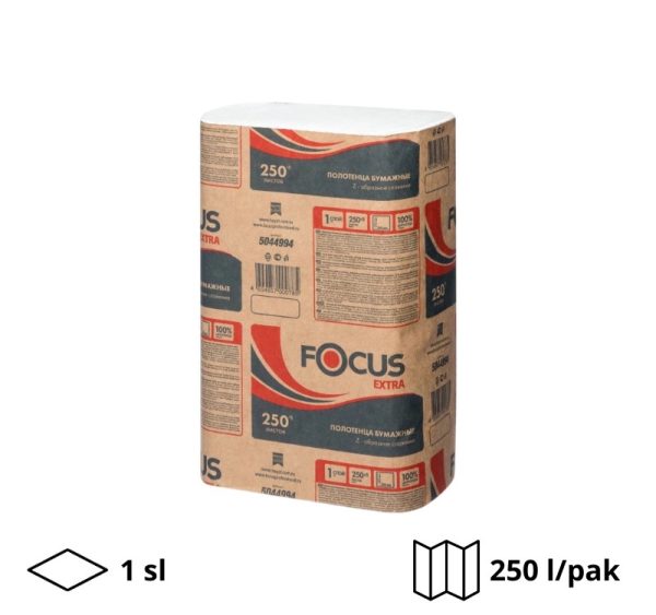 Papirni ubrusi Z 1 sl 250 l/pak Focus beli (5044994) [12 kom/pak]
