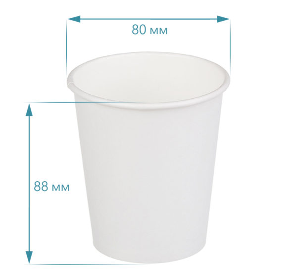 Papirna čaša 1-sl 250 ml d=80 mm bjela (50 kom/pak)