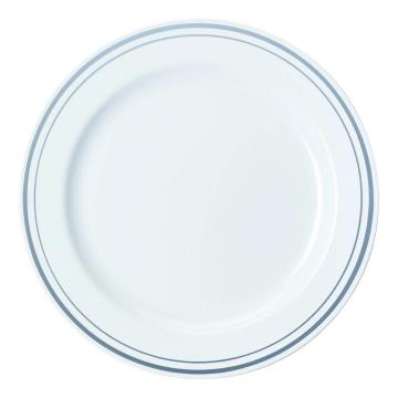 Tanjir Sabert plastični bijeli sa srebrnom bordurom d=23 cm (90 kom/pak)