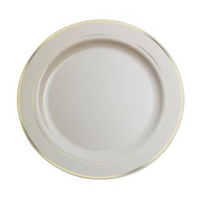Poslužaonik/tanjir z zlato obrobo PS d=19 cm (40 kom/pak)