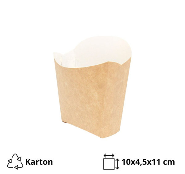 Kutija za pomfrit Fry Pack 100x45x110 mm kraft [35 kom/pak]