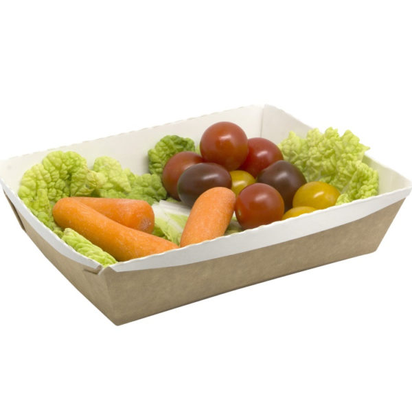 Kartonska posuda sa providnim poklopcem CrystalBox 500 ml 160x120x45 mm, kraft ( kom/pak) [150 kom/pak]