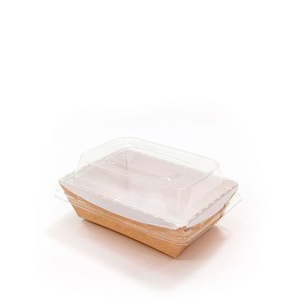 Kartonska posuda sa providnim poklopcem CrystalBox 400 ml 100x140x70 mm, kraft (50 kom/pak) [50 kom/pak]