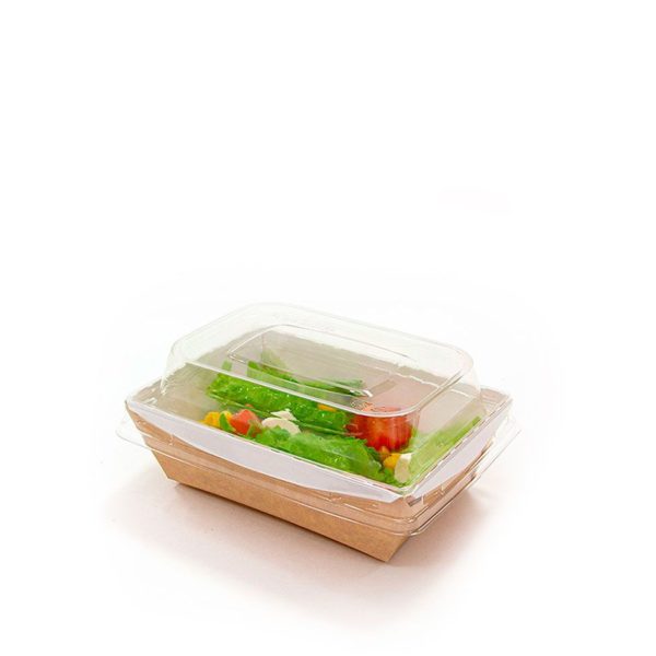 Kartonska posuda sa providnim poklopcem CrystalBox 400 ml 100x140x70 mm, kraft (50 kom/pak) [50 kom/pak]