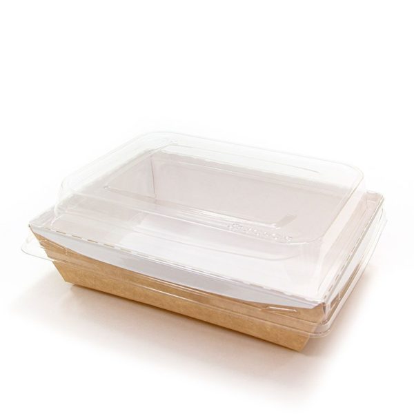 Kartonska posuda sa providnim poklopcem CrystalBox 800 ml 140x180x70 mm, kraft [20 kom/pak]