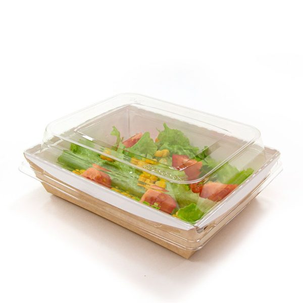 Kartonska posuda sa providnim poklopcem CrystalBox 800 ml 140x180x70 mm, kraft [20 kom/pak]