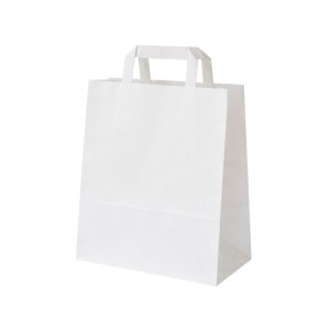 Papirna kesa sa plitkim ručkama 240x140x280 mm bela [300 kom/pak]