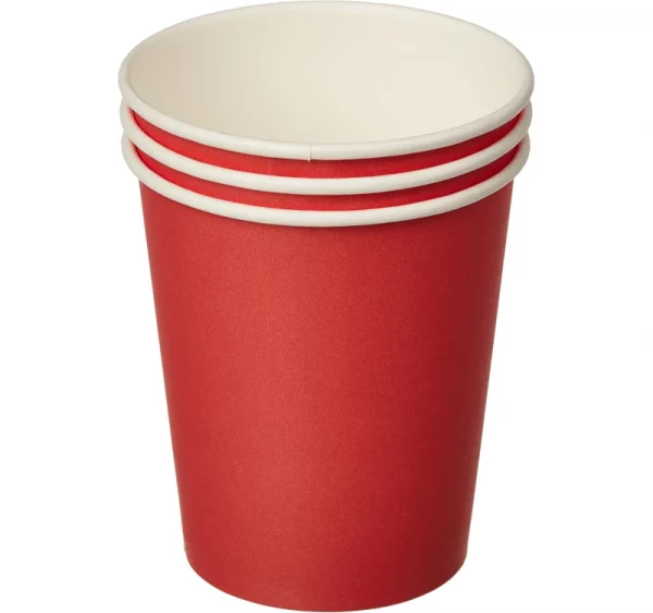 Papirna čaša 1-sl 250 ml d=80 mm crvena (100 kom/pak)