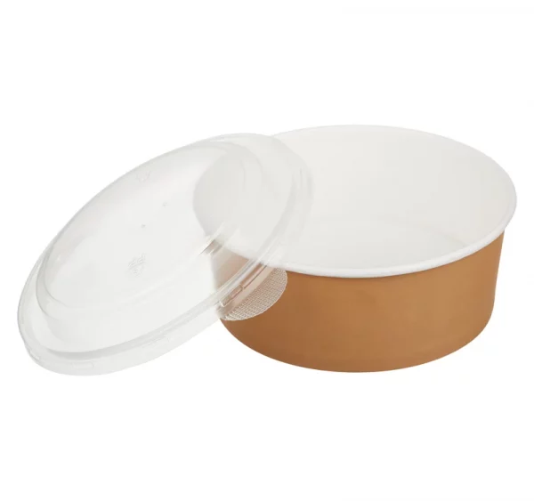Kartonska posuda sa poklopcem Tambien ECO 1090 ml d=166 mm h=65 mm kraft (25 kom/pak)