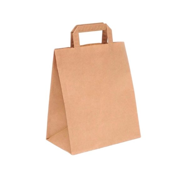 Papirna kesa sa plitkim ručkama 240x140x280 mm kraft [300 kom/pak]