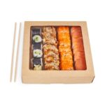 Kartonska posuda sa prozorom ECO TABOX 2500 ml 260x260x40 mm, kraft [25 kom/pak]