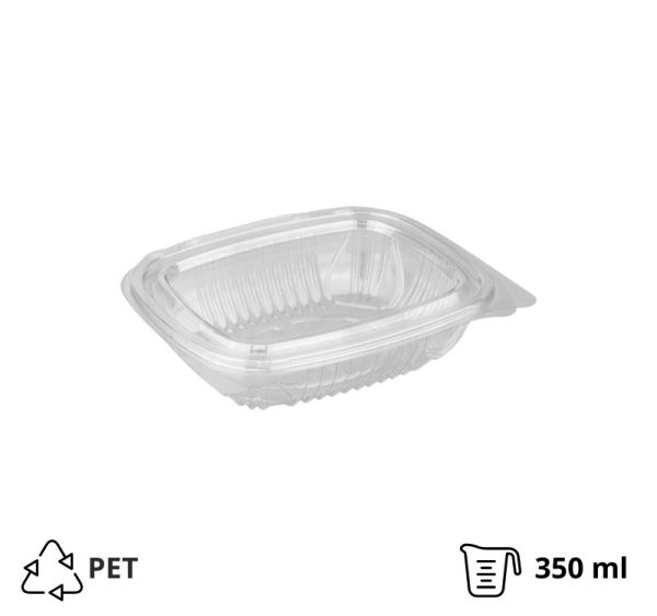 Posuda sa poklopcem PET PolyER 350 ml 156х129х38,5 mm [300 kom/pak]