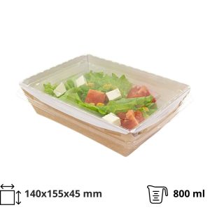 Kartonska kutija sa poklopcem kupola Crystal Box 800 ml 140x155x45 mm kraft ( kom/pak) [120 kom/pak]