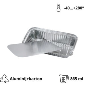 Aluminijumska posuda sa poklopcem 865 ml, 50 kom (komplet)