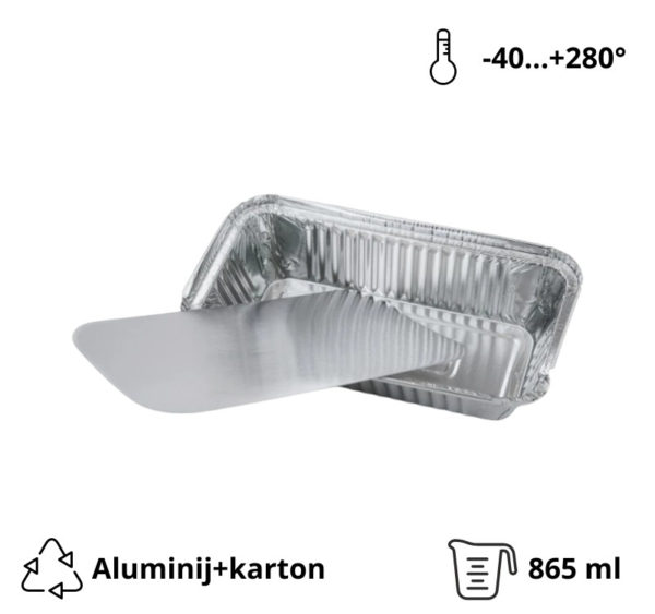 Aluminijumska posuda sa poklopcem 865 ml, 50 kom (komplet)