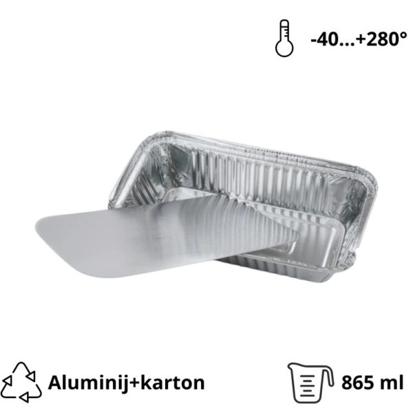 Aluminijumska posuda sa poklopcem 865 ml, 50 kom (komplet)