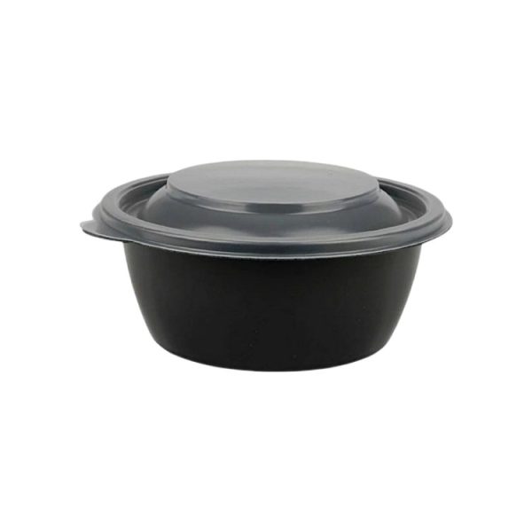 Posuda sa poklopcem PP 500 ml d=144 mm h=59 mm crna, 50 kom (komplet)