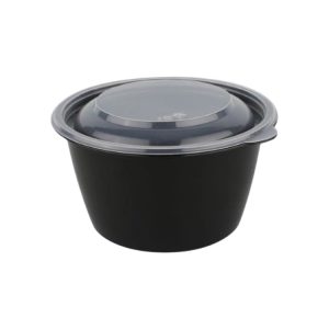 Posuda sa poklopcem PP 750 ml d=144 mm h=83,6 mm crna, 50 kom (komplet)