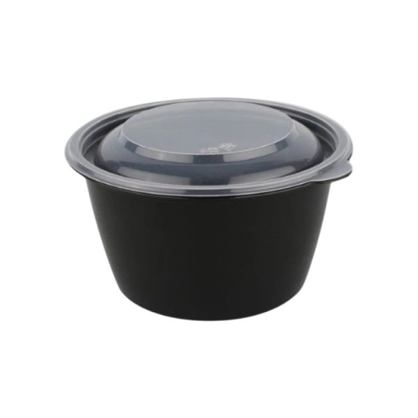 Posuda sa poklopcem PP 750 ml d=144 mm h=83,6 mm crna, 50 kom (komplet)
