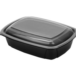 Posuda sa poklopcem PP 1000 ml 230x170x50 mm crna, 100 kom (komplet)