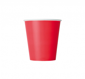 Papirna čaša 1-sl 250 ml d=80 mm crvena (50 kom/pak)