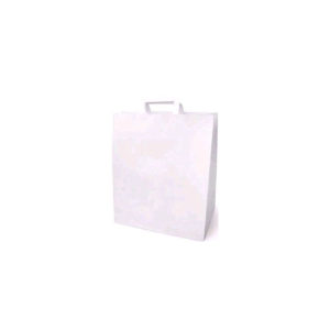 Papirna kesa sa plitkim ručkama 320x200x370 mm, bijela (200 kom/pak)