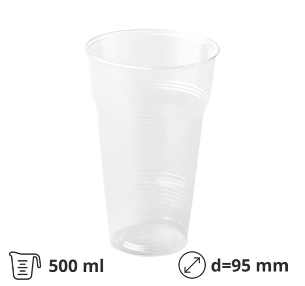 Čaša PP 500 ml d=95 mm providna [50 kom/pak]