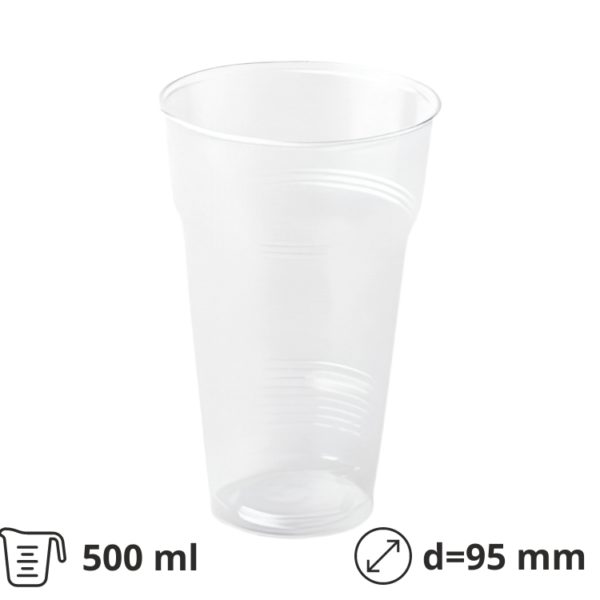 Čaša PP 500 ml d=95 mm providna [50 kom/pak]