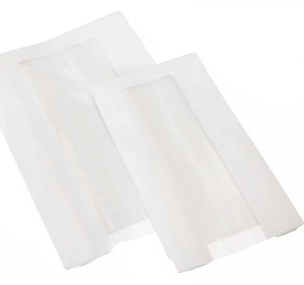 Papirna kesa s prozorom 140(60)х60х250 mm bela (100 kom/pak)