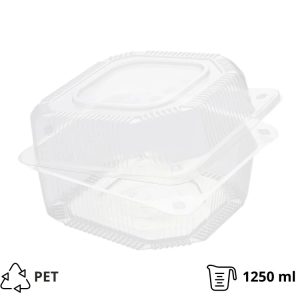 Posuda sa poklopcem PET 125x125x80 mm [600 kom/pak]