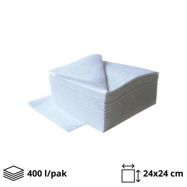 Papirne salvete 1 sl 24×24 cm 400 l/pak bele TaMbien