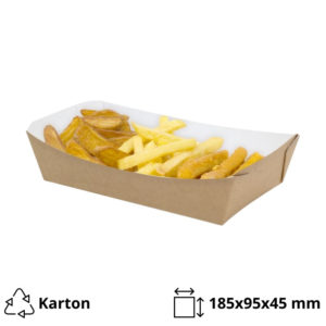 Papirni poslužavnik Handy Tray 185х95х45mm 500ml kraft [150 kom/pak]