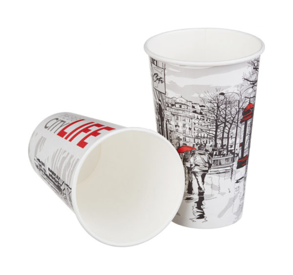 Papirna čaša 1-sl 400 ml d=90 mm 1-slojni Big City Life (50 kom/pak)
