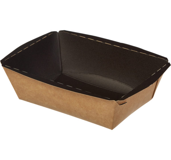 Kartonska kutija sa providnim poklopcem Crystal Box 400 ml 145x95x45 mm, crna/kraft ( kom/pak) [450 kom/pak]
