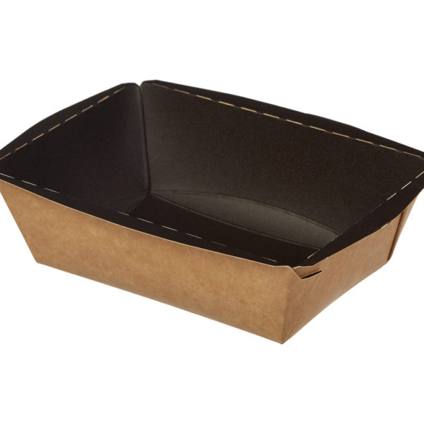 Kartonska kutija sa providnim poklopcem Crystal Box 400 ml 145x95x45 mm, crna/kraft ( kom/pak) [450 kom/pak]