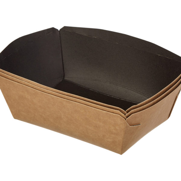 Kartonska kutija sa providnim poklopcem Crystal Box 400 ml 145x95x45 mm, crna/kraft ( kom/pak) [450 kom/pak]