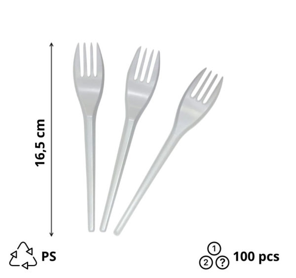 Viljuška TaMbien PS 16,5 cm bela [100 kom/pak]