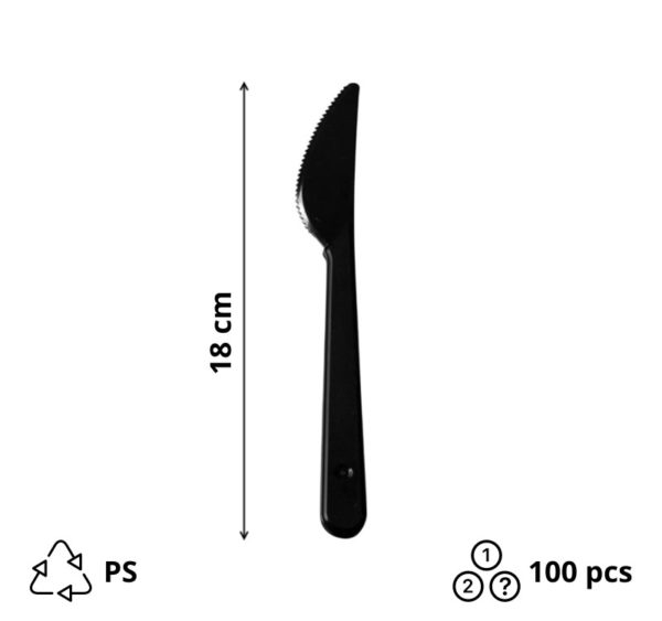 Nož PS 18 сm crni Premium Tambien [100 kom/pak]