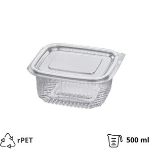 Posuda sa poklopcem rPET 500 ml, 125x124x57 mm providna [1000 kom/pak]