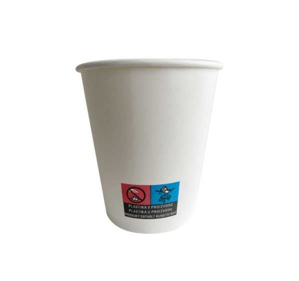 Papirna čaša 1-sl 250 ml d=80 mm bela SUP (1000 kom/pak)