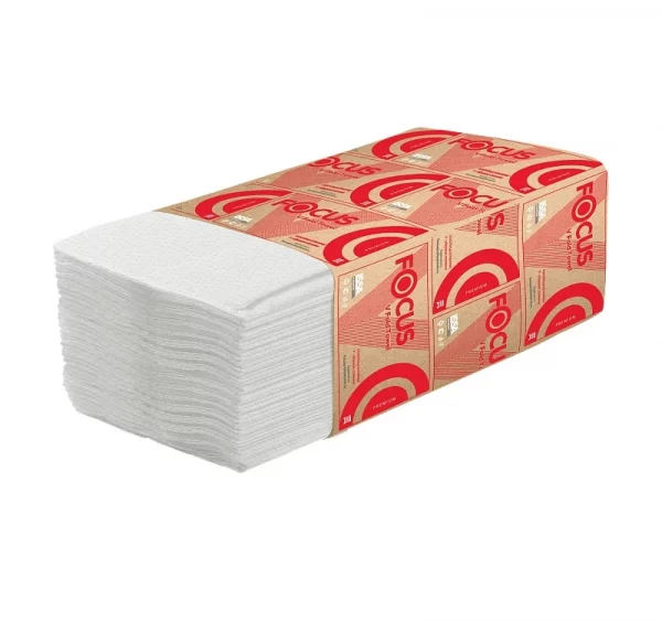 Papirni ubrusi Focus V fold 2 sloj (200 listova/pak) beli (15 kom/pak)